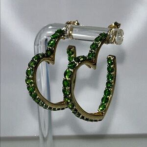 NWOT NYC 11 Gold Plated Sterling Silver Genuine Gemstone Heart Earrings